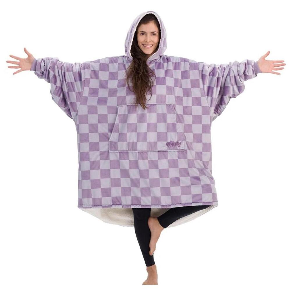The comfy purple checkered sherpa